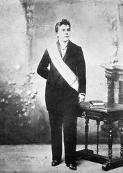 The so-called Diana Vaughan, dressed as an inspector of Palladism, c.1895